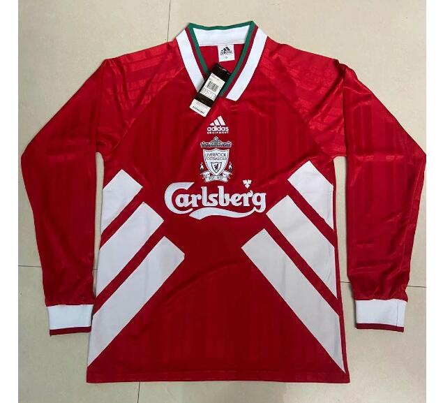 1993-95 Liverpool Retro Long Sleeve Home Kit Soccer Jersey